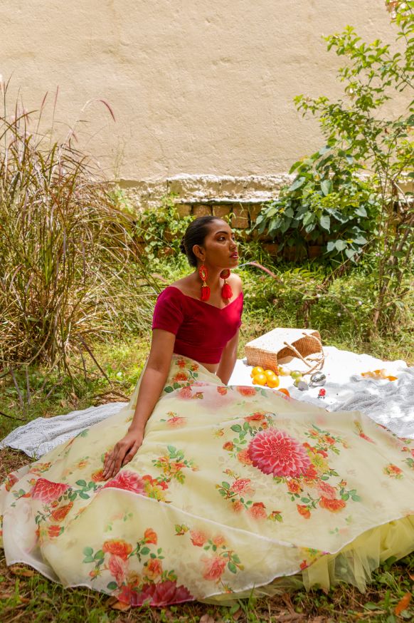 Backyard Soirée luxury womenswear editorial, look 14