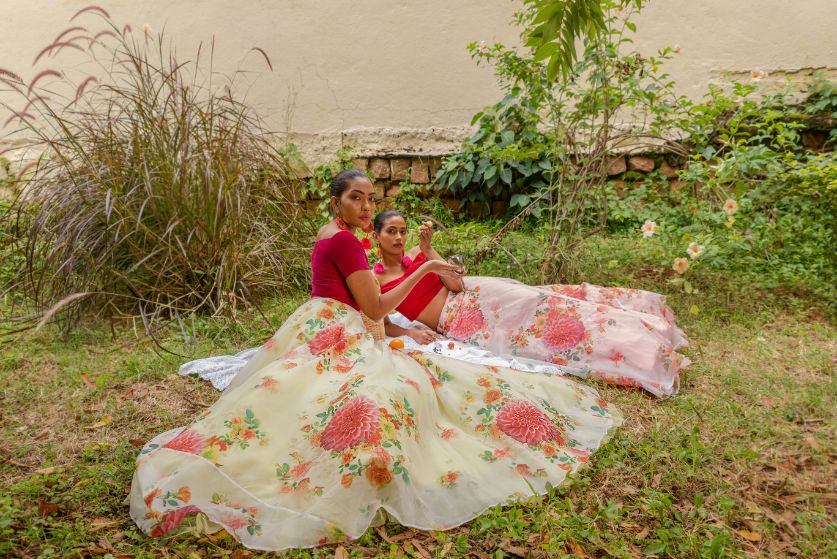 Backyard Soirée luxury womenswear editorial, look 20