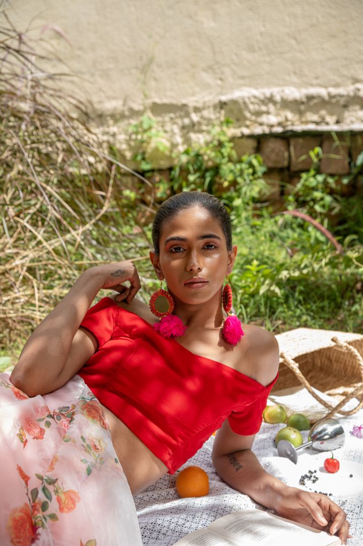 Backyard Soirée luxury womenswear editorial, look 4