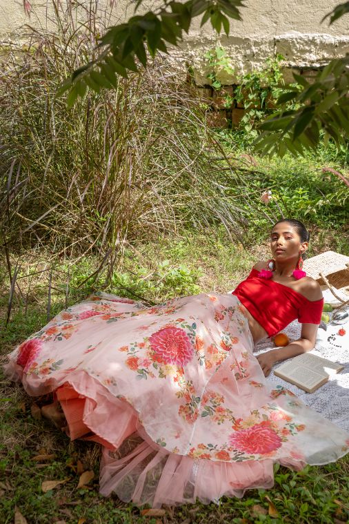 Backyard Soirée luxury womenswear editorial, look 6