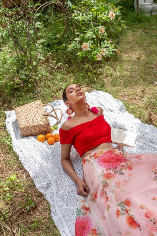 Backyard Soirée luxury womenswear editorial, look 10