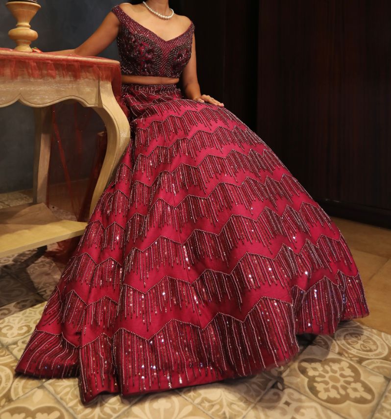 Wine luxury womenswear editorial, look 2