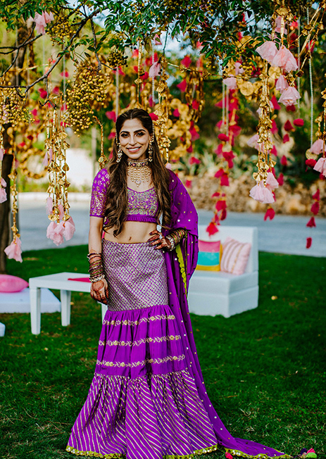 Purple Lehenga Outfit for Haldi